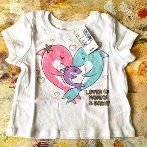 Children's Place Baby Girls "Loved by Mommy and Daddy" T-shirt *NWT* 6-9 M